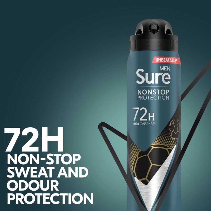 72hr non-stop sweat and odour protection