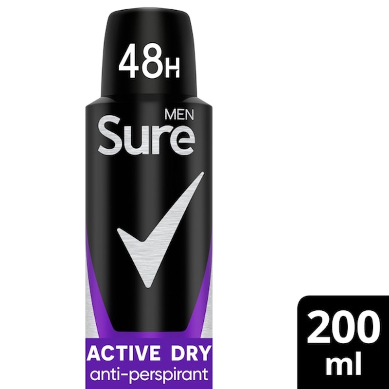 Sure men active dry antiperspirant deodorant 200ml